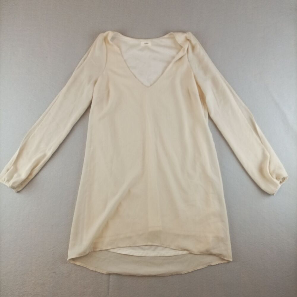 Tobi Womens Cream Shift Dress Size S Open Sleeve Cold Shoulder Mid Length